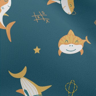 Shark And Rocket In The Air Chiffon