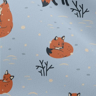 Lonely Fox Preparing For Winte Chiffon