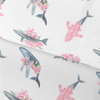 Watercolor Blue Whale And Cher Waterproof Oxford