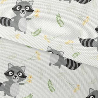 Playful Raccoon Holding A Flow Waterproof Oxford