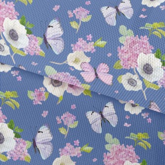 Blooming Hydrangea And Butterf Waterproof Oxford