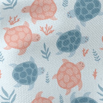 Little Turtles Swimming Freely Waterproof Canvas