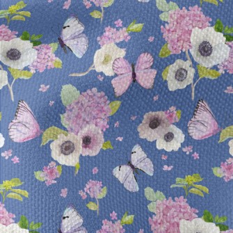 Blooming Hydrangea And Butterf Waterproof Canvas