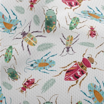 Colorful Beetle With Colorful  Athletic Mesh Flat Back