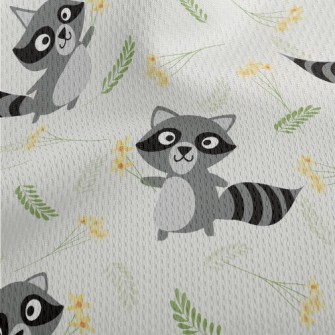 Playful Raccoon Holding A Flow Athletic Mesh Flat Back