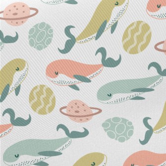 Three Colored Whale And Space  Twill