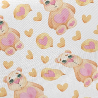Watercolor Style Heart-shaped  Twill