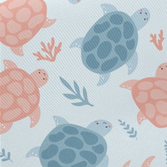 Little Turtles Swimming Freely Twill
