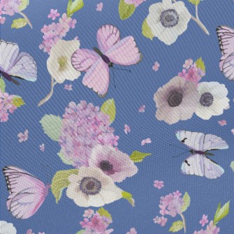 Blooming Hydrangea And Butterf Twill