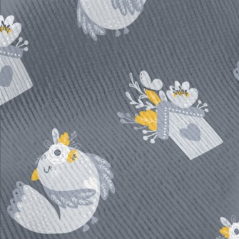 Flowers Dotted With Houses And Standard Corduroy