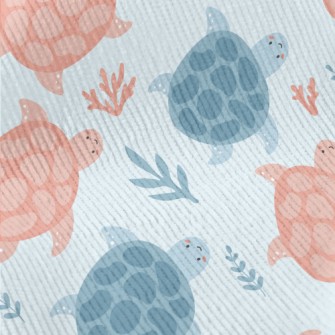 Little Turtles Swimming Freely Standard Corduroy