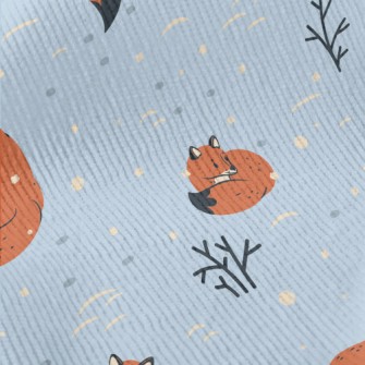 Lonely Fox Preparing For Winte Standard Corduroy