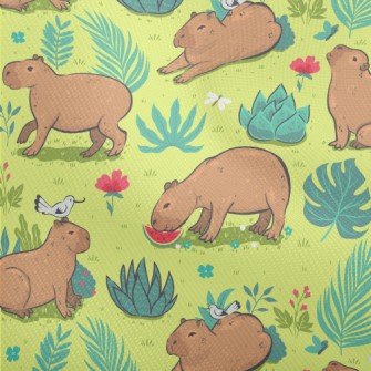 Capybara Playing In The Grass Dobby