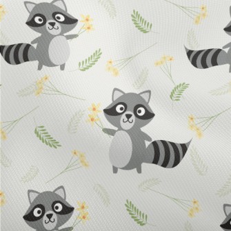 Playful Raccoon Holding A Flow Dobby