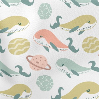 Three Colored Whale And Space  Stretch Ponte