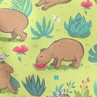 Capybara Playing In The Grass Stretch Ponte