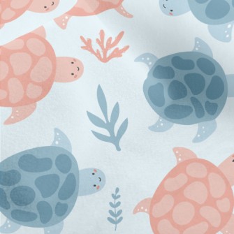 Little Turtles Swimming Freely Micro Fleece