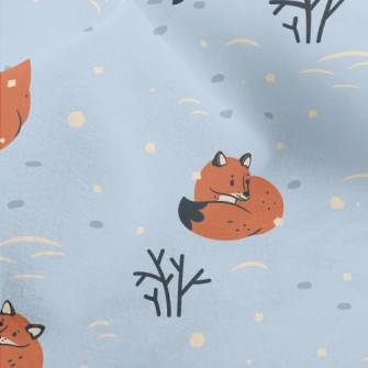 Lonely Fox Preparing For Winte Micro Fleece