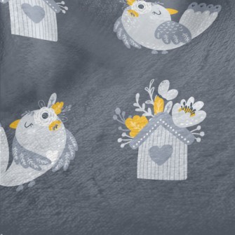 Flowers Dotted With Houses And Minky