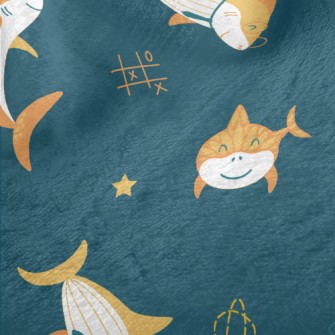 Shark And Rocket In The Air Minky