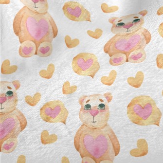 Watercolor Style Heart-shaped  Minky