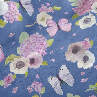 Blooming Hydrangea And Butterf Minky