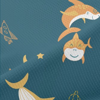 Shark And Rocket In The Air Piqué