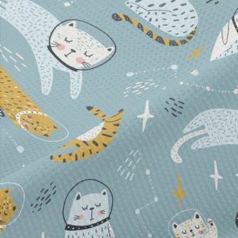 Cat Wearing Astronaut Helmet Piqué