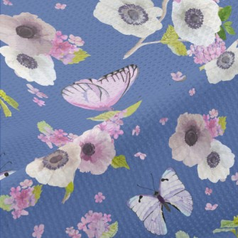 Blooming Hydrangea And Butterf Piqué