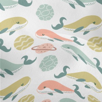Three Colored Whale And Space  Lightweight Performance Linen
