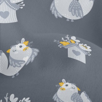 Flowers Dotted With Houses And Lightweight Performance Linen