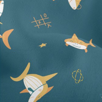 Shark And Rocket In The Air Lightweight Performance Linen