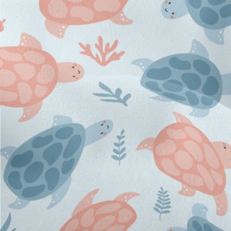 Little Turtles Swimming Freely Lightweight Performance Linen