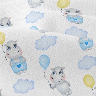 Baby Hippo Holding A Balloon Modern Jersey