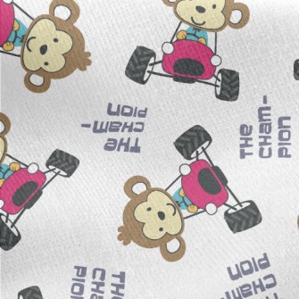 Monkey Driving An Off-road Veh Jersey Backed Fleece
