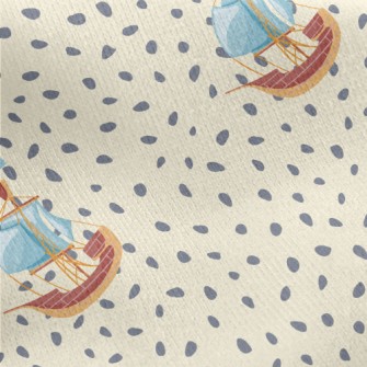 Steady Sailing Boat Jersey Backed Fleece