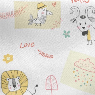 Animals Role Playing Jersey Backed Fleece