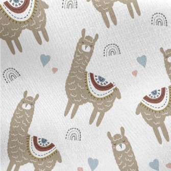 Alpaca With Eyes Closed And Co Jersey Backed Fleece