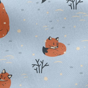 Lonely Fox Preparing For Winte Jersey Backed Fleece