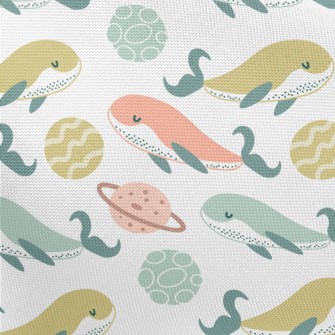 Three Colored Whale And Space  Pongee