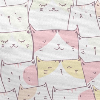 Full Of Cute And Docile Kitten Pongee