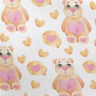 Watercolor Style Heart-shaped  Pongee