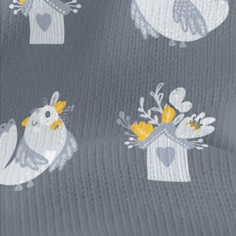 Flowers Dotted With Houses And Stretch Jersey