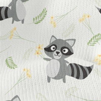 Playful Raccoon Holding A Flow Stretch Jersey