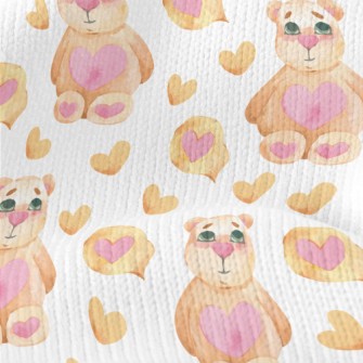 Watercolor Style Heart-shaped  Stretch Jersey