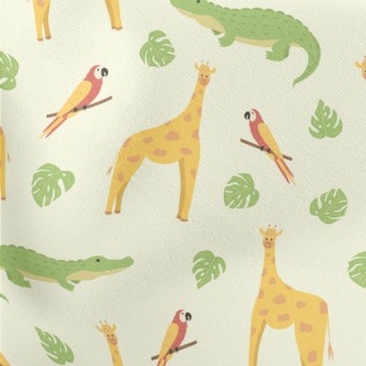 Unique Giraffe And Friends Lightweight Cotton Poplin