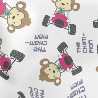 Monkey Driving An Off-road Veh Lightweight Cotton Poplin
