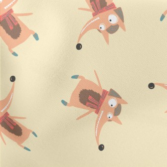 Cunning Orange Animal Lightweight Cotton Poplin