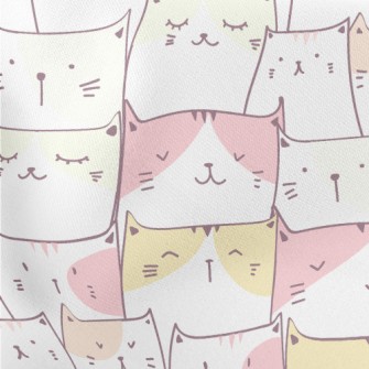 Full Of Cute And Docile Kitten Lightweight Cotton Poplin