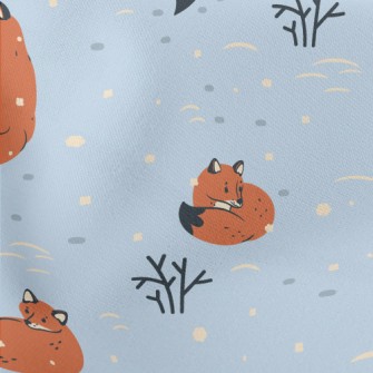 Lonely Fox Preparing For Winte Lightweight Cotton Poplin